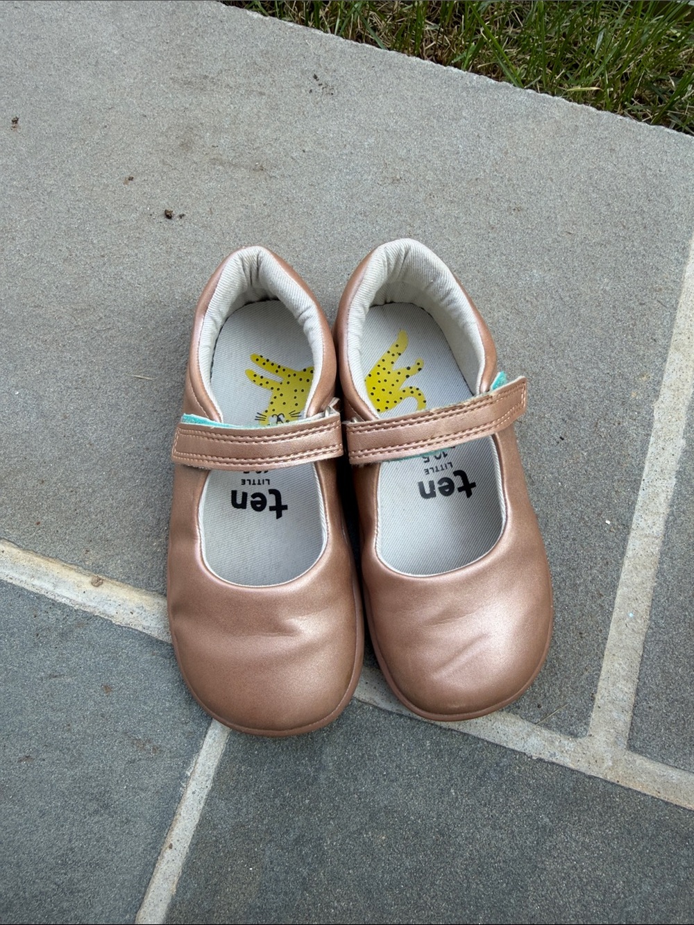 Ten Little Girls' Rose Gold Mary Jane Shoes